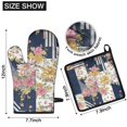 thumbnail image 6 of Pioneer Flower Kitchen Oven Mitt and Pot Holder Sets 2 Pcs for Baking, Cooking and Grilling, Heat Resistant Up To 392 °F, 6 of 7