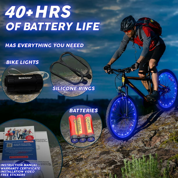 Activ Life LED Bike Wheel Lights Spoke Light Accessories for Night Riding Blue - Walmart.com