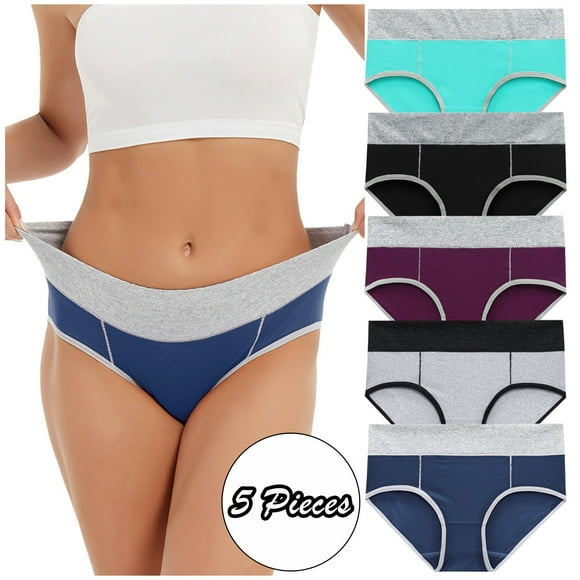 Ketyyh-chn99 Underwear Womens Boxers Underwear Women Solid Color Patchwork Briefs Panties Underwear Knickers Bikini Underpants Multicolor,2XL