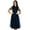 Navy Blue, variant on Bimba Womens Navy Net Shift Dress With Pockets Sheer Pouf Chic Midi Dresses