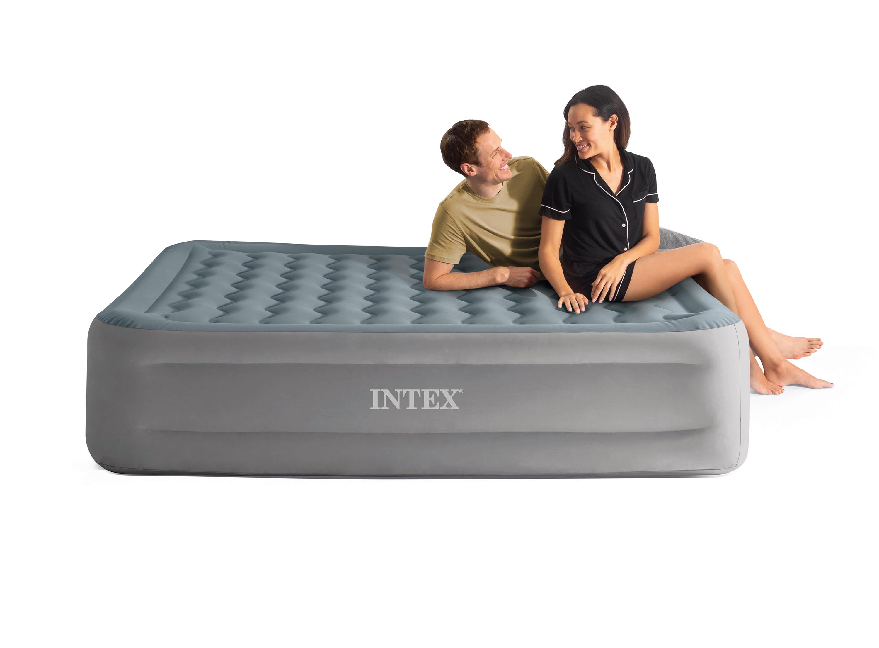 Intex 18" High Comfort Plush Raised Air Mattress Bed with Built-in Pump - Queen - image 2 of 10