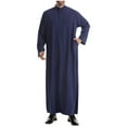 thumbnail image 1 of LOVZFMLL Jackets for Men's Muslim Robe Arab Middle Robe Long Style Long Sleeve Standing Neck Pocket Pullover Fashion Casual Robe, 1 of 8