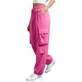 thumbnail image 2 of Delayuji Womens Cargo Pants Jogger Pants High Elastic Waist Baggy Pants Trousers with Pockets Casual Streetwear S-5XL, 2 of 4