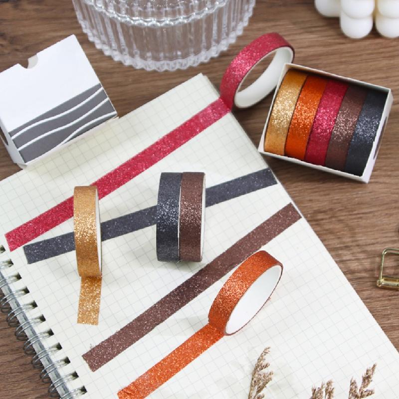 Zeiwohndc 18 Box Glittering Washis Tape Masking Tape Decorative Tape for Scrapbooking