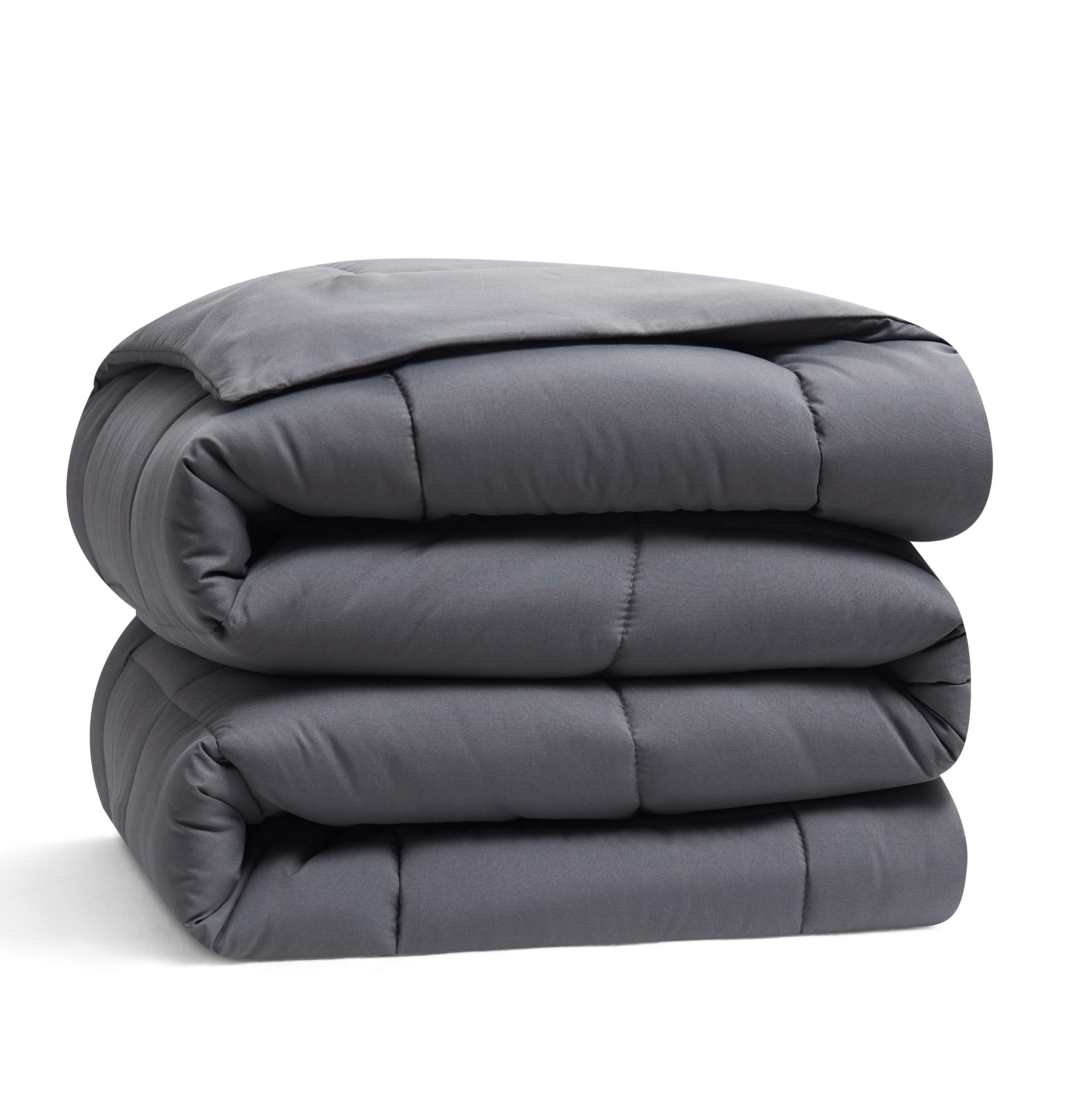 LammaLoe Twin Comforter, Quilted Down Alternative Comforter, All Season Duvet Insert with Corner Tabs, Gray