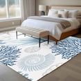 thumbnail image 4 of 6'x9' Area Rugs, Navy Blue Coastal Indoor Outdoor Area Rug for Living Room Bedroom, Coral Jellyfish Nautical Washable Bathroom Rugs Kitchen Floor Carpet Mats Home Decor Aesthetic, 4 of 8