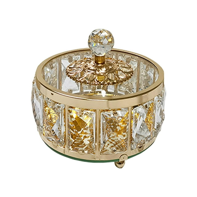 Glass Storage Jar with Lid Fruit Plate Tray with Lid Home Ornament Candy Storage S