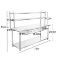thumbnail image 2 of Commercial Stainless Steel Adjustable Work Table with 72" X23.6" Shelf, Overshelves Drawer Metal Prep  Kitchen Island for Kitchen, Home, Restaurant, 2 of 8