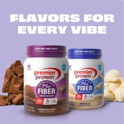 Premier Protein Powder Plus Fiber, 25g Protein, 7g Fiber, Chocolate, No Added Sugar, 17 Servings