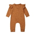 thumbnail image 2 of Arvbitana Baby Romper, Button-Down Long Sleeve Round Neck Outfit, Button Closure One-piece Jumpsuit, 2 of 8