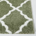 thumbnail image 3 of SAFAVIEH Tahoe Gerald Quatrefoil Shag Runner, 2' x 9', Sage/White, 3 of 8