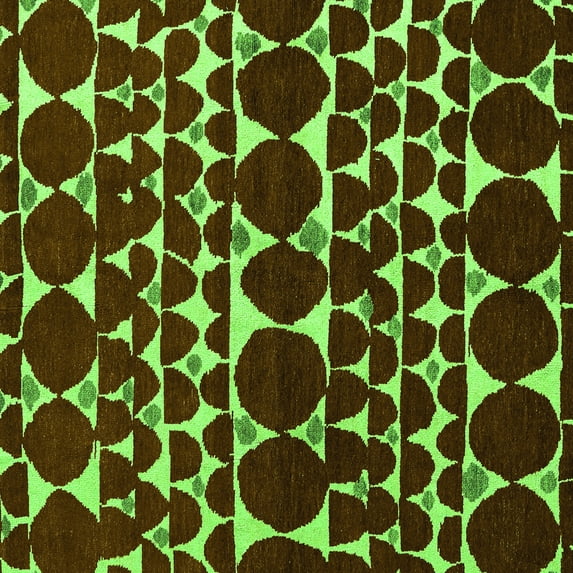 Ahgly Company Indoor Square Oriental Green Modern Area Rugs, 7' Square
