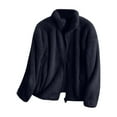 thumbnail image 4 of Fleece Jacket Women 2026 Casual Soft Warm Long Sleeve Stand Collar Full Zip Up Winter Coat Outerwear, 4 of 4