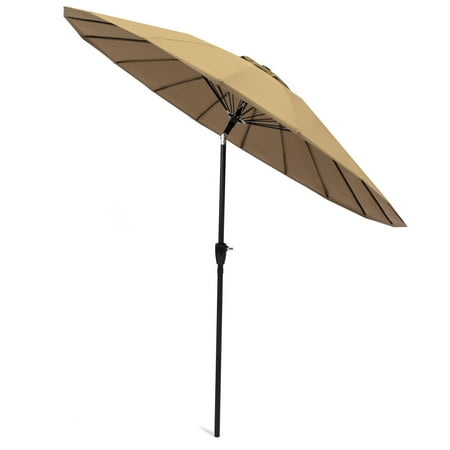 Patio Deck Accessories Best Choice Products 8.5ft Outdoor Steel Market Patio Umbrella for Backyard, Garden, Deck w/ Easy Tilt Push Button, Crank Adjustment, Single Wind Vent ()