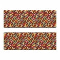thumbnail image 2 of Abstract Bench Cushion Set of 2, Funky Geometric Square Boxes with Parallel Color Bars Triangles Stripes Retro, Standard Size Foam Pad and Decorative Cover, Multicolor, by Ambesonne, 2 of 4
