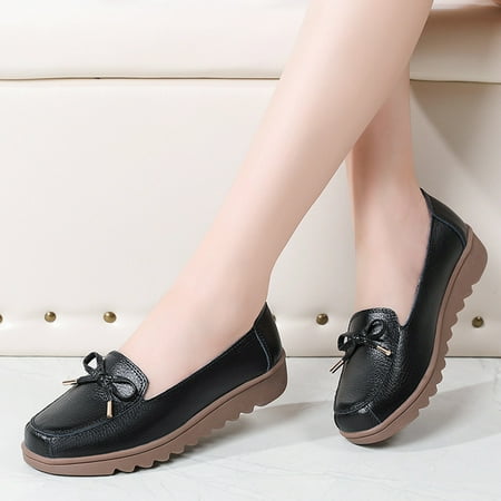 

〖Yilirongyumm〗 Black 40 Sandals Women Ladies Shoes Fashion Casual Bow Casual Round Toe Flat Sole Shoes Loafers Shoes Casual Shoes