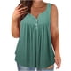 thumbnail image 1 of Puntoco Chaleco Casual Con Cuello Redondo Y top Sin Mangas De Color Sólido Con Botones Plisados Para Mujer Verde Xxxxl, Regalo Para Mujer, 1 of 4