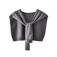 thumbnail image 2 of Women's Sweater Shawl Wrap Knitted Knotted Solid Color Scarf, Casual Elegant Cape for Fall Winter Fashion Blouse Top Wraps, Travel Scarf Cape Shoulder Tops Trendy Wrap 2026 Dark Gray One Size, 2 of 3