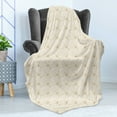 thumbnail image 3 of Ambesonne Art Deco Fleece Throw Blanket Eggshell Classic Scales 70"x90" Eggshell and Sand Brown, 3 of 5