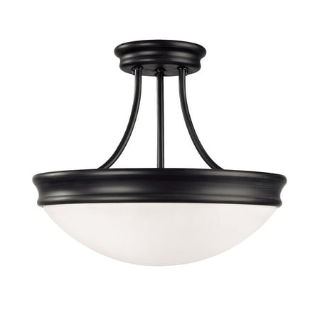 

Capital Lighting 2037 3 Light 14 Wide Semi-Flush Bowl Ceiling Fixture - Black