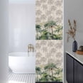 thumbnail image 3 of Summer Tropical Leaves Window Privacy Film, Green Palm Trees Botanical Static Cling UV Sun Blocking Heat Control Window Tint Day and Night, Non-Adhesive One Way Windows Privacy Cover 17.7''x78.7'', 3 of 7