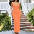 thumbnail image 4 of JGGSPWM Women's Plus Size Bodycon Tank Dress Deep V-neck Sleeveless Casual Long Maxi Dresses Party Club Beach Sundresses Orange S, 4 of 6
