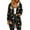 Black, variant on Women's Christmas Printed Long Sleeve Hooded Sweatshirt Jacket with Drawstring and Zipper Pockets, Fashionable Casual Wear for Fall and Winter,Black,2XL