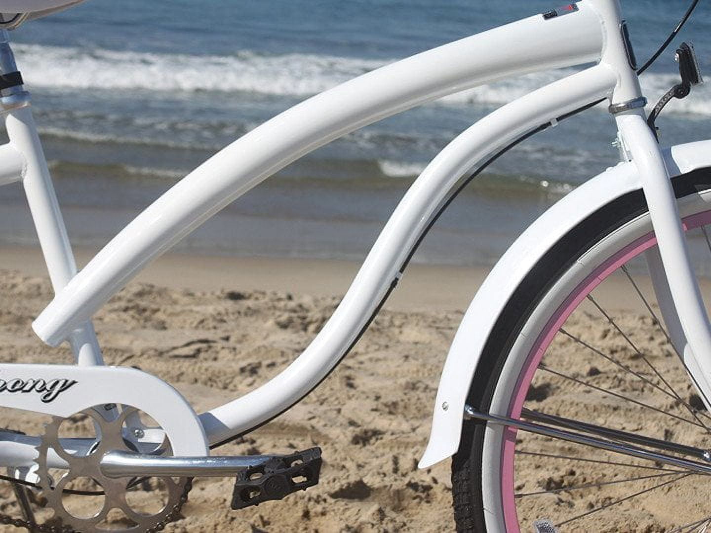 Firmstrong Bella Fashionista, 26", Women's, Three Speed, White/Pink