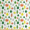 thumbnail image 1 of Autumn Fabric by the Yard Upholstery, Falling Leaves from Different Deciduous Trees Foliage Funny Spiders and Raindrops, Decorative Fabric for DIY and Home Accents, Multicolor by Ambesonne, 1 of 4
