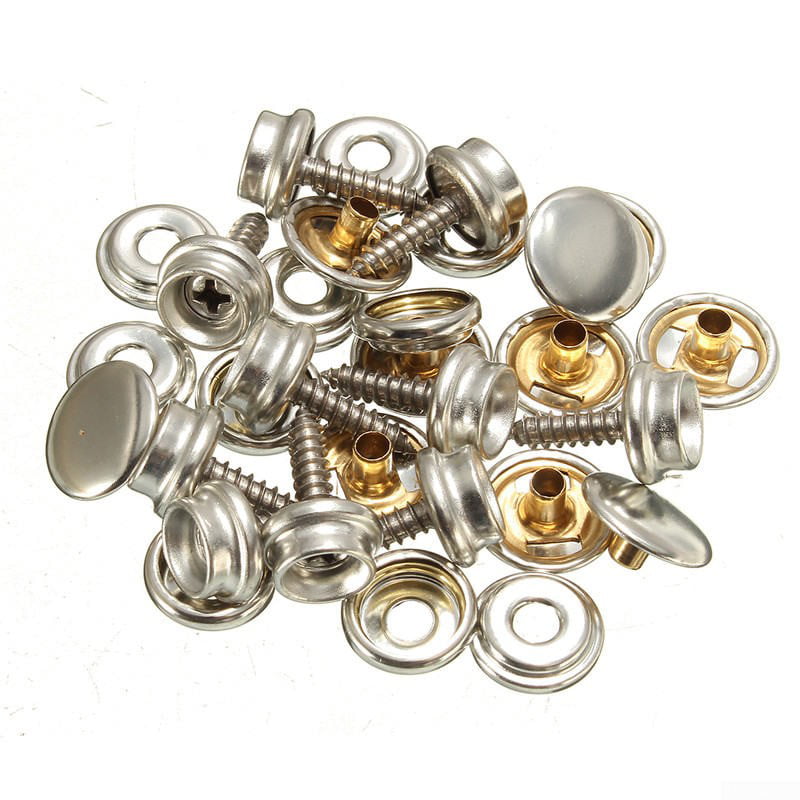 Snap Fasteners Fast Fabric Repair Kit Stud Button Rivet Clothing Leathers 30pcs 