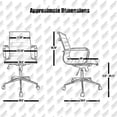 thumbnail image 3 of 2xhome Set of 2 - Black Modern Mid Back Ribbed PU Leather Swivel Tilt Adjustable Office Chair Armless Designer Boss Executive Management Manager Conference Room Work Task Computer, 3 of 10