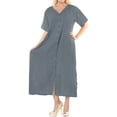 thumbnail image 4 of HAPPY BAY Women's Beachwear Swimsuit Coverups Summer Cover ups for Swimwear Women Button up Shirt Dress Beach L-XL Grey, Solid, 4 of 5
