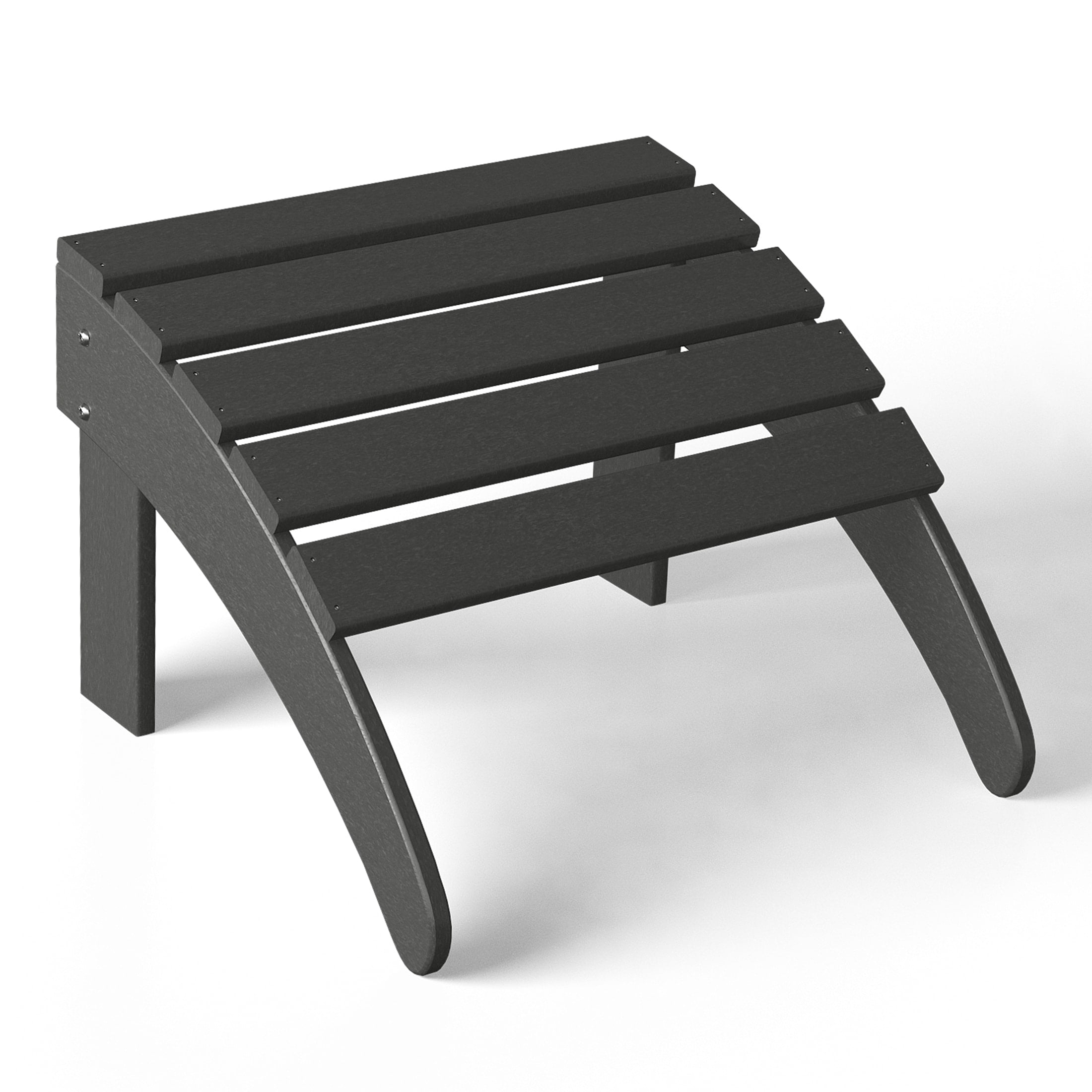 Polytrends Laguna Hdpe All Weather Outdoor Patio Foldable Ottoman Gray