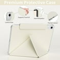 thumbnail image 4 of Kenke Magnetic Case for iPad (A16) 11th Gen 11 inch 2025/ iPad 10th Gen 10.9 inch 2022 with Detachable Pencil Holder, Auto Wake/Sleep, Foldable K Stand, Support Touch lD, Hard PC Back Cover, White, 4 of 9