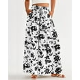 thumbnail image 3 of SWQZVT Womens Summer Wide Leg Palazzo Pants High Waisted Flowy Pockets Trendy Casual Lounge Boho Beach Trousers for Womens Clothes Lightweight Drawstring Adjustable Pants, 3 of 8