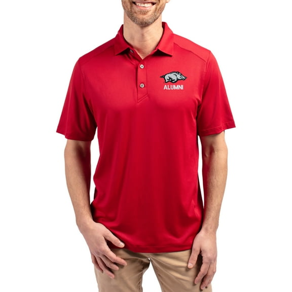 Men's-Cutter & Buck  Cardinal Arkansas Razorbacks Forge Alumni Eco Stretch Recycled Polo
