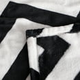 thumbnail image 4 of Ntbay Soft Flannel Throw Blanket Queen Size, Warm Lightweight Bed Blanket with Black and White Chevron Printed, 90" x 90", 4 of 5