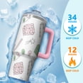 thumbnail image 4 of Green 30oz Holiday Tumbler with Handle and Straw, Cute Reindeer Stainless Steel Insulated Cup Gifts, 4 of 5