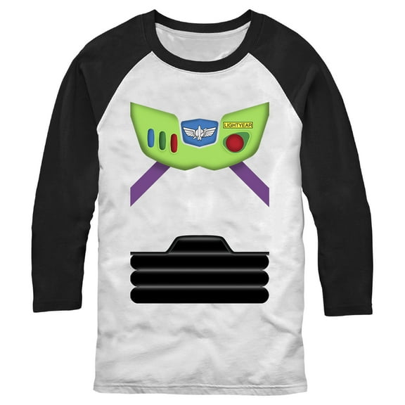 Men's Toy Story Buzz Lightyear Costume Tee Baseball Graphic Tee White/Black 2X Large