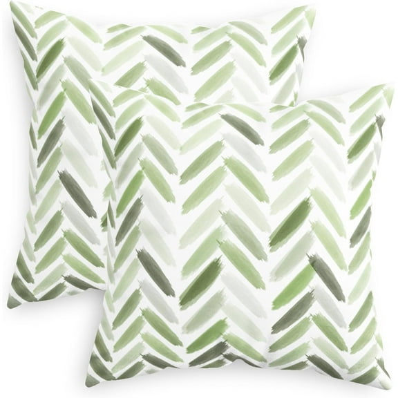 Throw Pillow Covers Decorative 20 X 20 Inches Pack of 2 Cozy Fleece Abstract Brushwork Arrow Cushion Cases for Couch Bed Sofa Farmhouse Decoration Sage Green
