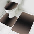 thumbnail image 3 of Brown Black Ombre Bath Mat 3 Piece Bathroom Rug Set, Modern Gradient Abstract Art Non Slip Bath Rug Contour Mat and Toilet Lid Cover, Absorbent Shower Mats Soft Bath Rugs and Mats Sets, 3 of 8