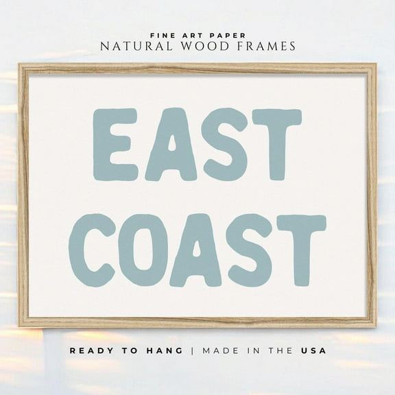 East Coast Beach House Coastal Wall Art Poster Hanging Print Blue Ocean Home Decor Wall Art, Modern Wall Decor, 8x12 UNFRAMED