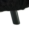 thumbnail image 4 of Linon Delancey 13" Foot Stool or Ottoman, Black Finish with Black Faux Fur, 4 of 6
