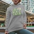 thumbnail image 2 of Distressed One Lucky Mama - Retro Groovy Wavy Text St. Patrick's Day Art Merch Gift, Heather Grey Hooded Sweatshirt or Hoodie, 2XL, 2 of 5