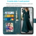 thumbnail image 2 of Samsung Galaxy A02S Wallet Case Tiflook Vegan Leather [RFID Blocking] [Removable Detachable Magnetic] Card Holder Flip Cover [Dark Green], 2 of 7