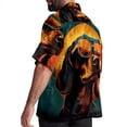 thumbnail image 3 of Retro Dog Men's Casual Spread Collar Hawaiian Short Sleeve Button Down Summer Beach Tops, 3 of 6