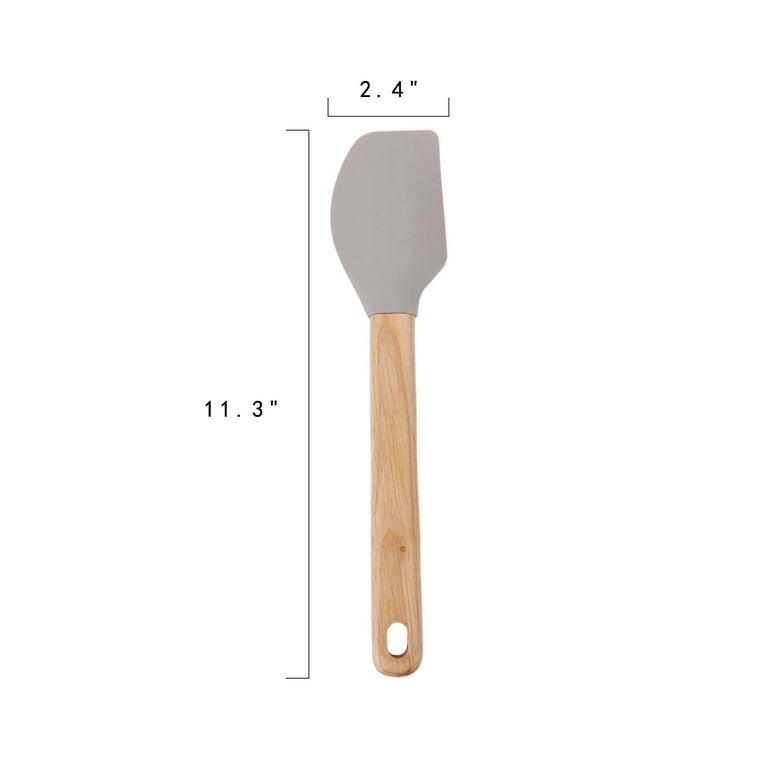 Mainstays 4-Piece Silicone Spatula with Wooden Handle Set, Assorted Colors  