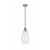 516-1P-AB-G654-7-Innovations Lighting-Cindyrella - 1 Light Cord Hung Mini Pendant In Industrial Style-14.5 Inches Tall and 7 Inches Wide-Antique Brass