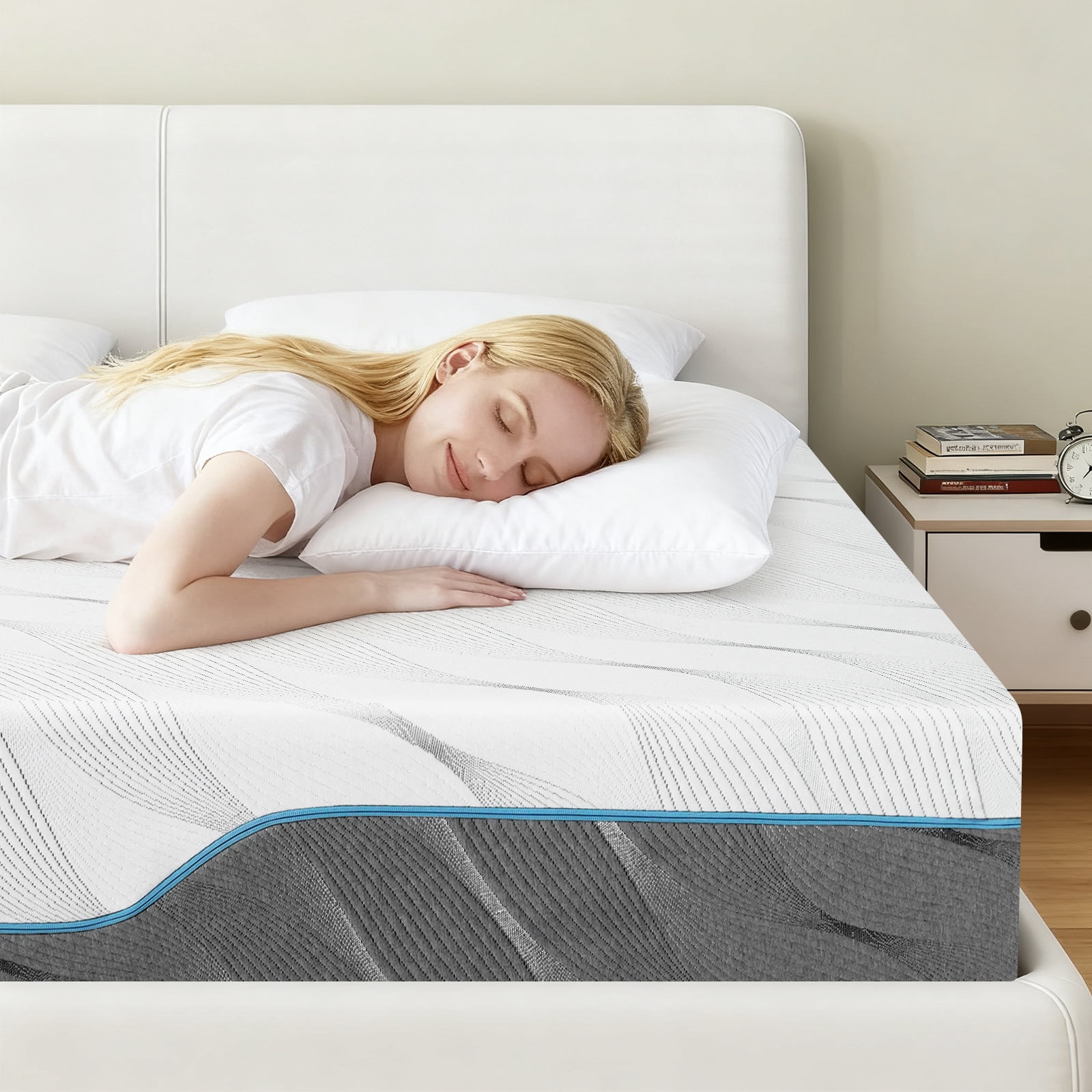 Extra Firm Queen Memory Foam Mattress, 12 Inch Dual-Sided Flippable Design for Back Pain Relief, CertiPUR-US Certified