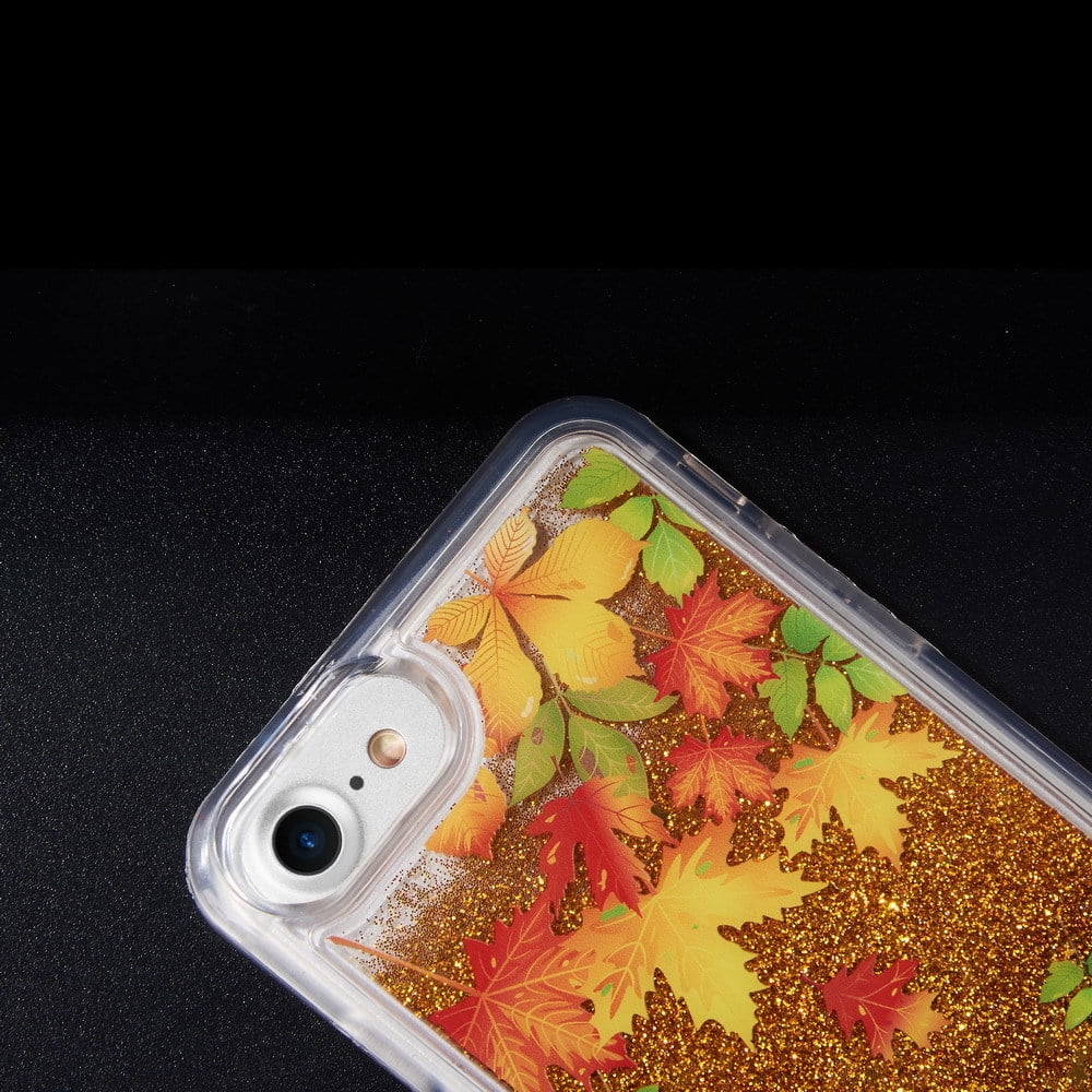 SUMACLIFE Sparkling Waterfall "Autumn Leaves" Protective Phone Case for Apple iPhone 7 or iPhone 8 (Exact Perfect Fit)